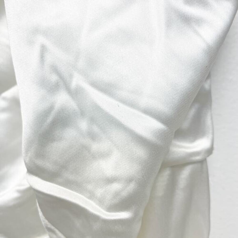 Lulus Women's Luxe Destiny White Satin Backless Halter Mermaid Maxi Dress XL - Picture 8 of 11
